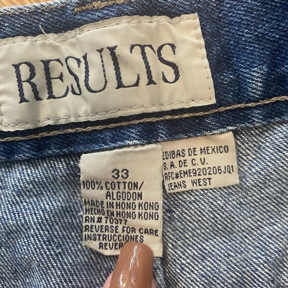 Vintage RESULTS Denim Shorts Men’s Size 33 Blue Jean Shorts Cotton - Picture 5 of 11